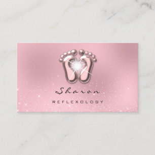 Cartão De Visita Faísca do rosa da terapia do Reflexology da