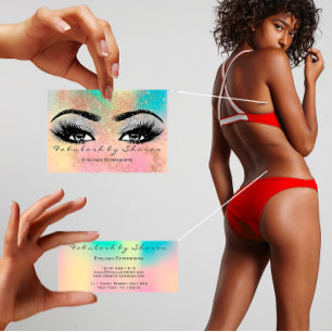 Cartão De Visita Faísca Pastel Esthetici do brilho do chicote da