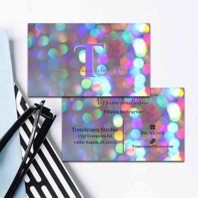 Cartão De Visita Faíscas Multicolores (Criador carregado)