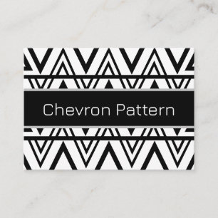 Cartão De Visita Faixa Chevron Black and White Chevron Stripe
