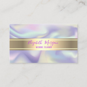 Cartão De Visita Faixa Dourada Holográfica Moderna Elegante