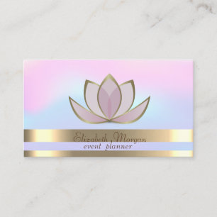 Cartão De Visita Faixa Dourada profissional Lotus Dourado holográf