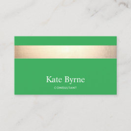 Cartão De Visita Faixa Dourada Verde Na moda moderna