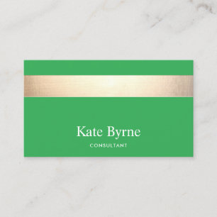 Cartão De Visita Faixa Dourada Verde Na moda moderna