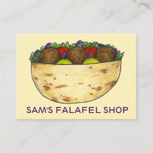 Cartão De Visita Falafel Sandwich Restaurante Comida Foodie