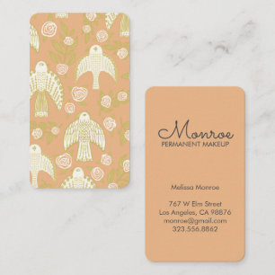 Cartão De Visita Falcões e Rosas Ilegantes Ilustrados