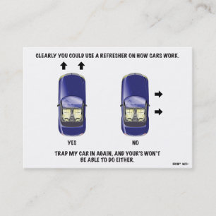 Cartão De Visita Falha paralela do estacionamento - os carros não