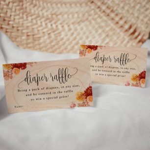 Cartão De Visita Fall Woodland Animal Bebê Fralda Raffle Tíquete