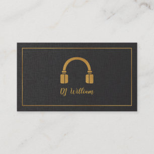 Cartão De Visita Falsa Luxúria Headphone DJ Dourado