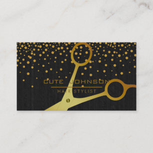 Cartão De Visita Falso Dourado da moda Black Stylist Professional