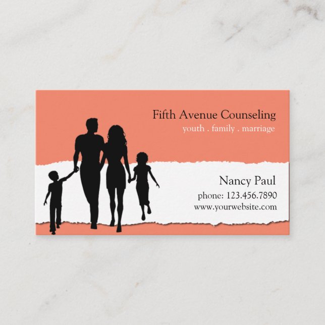 Cartão De Visita Família, Casamento, aconselhamento de jovens (Frente)