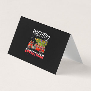 Cartão De Visita Família de Natal dos Bombeiros de Pinheiros de Ca