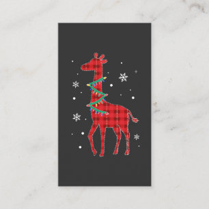 Cartão De Visita Família de Xadrez de Búfalo Girafa de Natal Corres