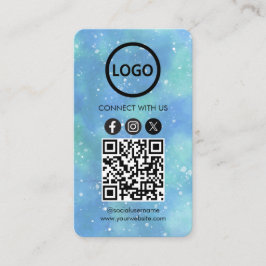 Cartão De Visita Fantasia Aquarela azul claro Cards Personalizados 