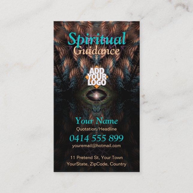 Cartão De Visita Fantasia da Nova Era da Arte Visionária Enfrentada (Frente)