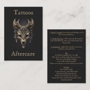 Cartão De Visita Fantasia Gótica Wolf Skull Black & Dourado Afterca