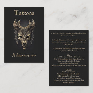 Cartão De Visita Fantasia Gótica Wolf Skull Black & Dourado Afterca