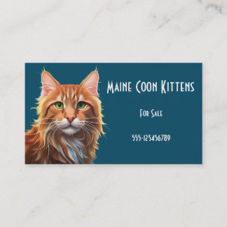 Cartão De Visita Fantasy Cute Maine Coon Cat, Fantasy Vintage