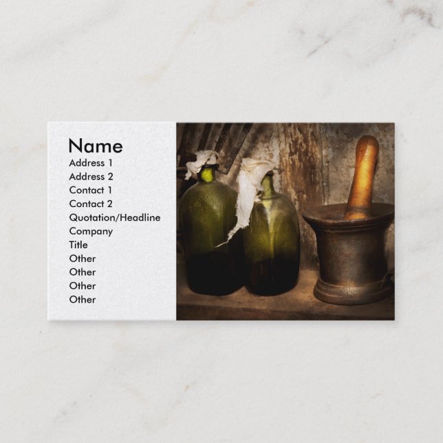 Cartão De Visita Farmácia - Pestle - Remédios domésticos (Frente)