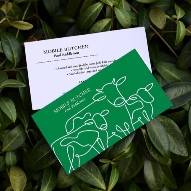 Cartão De Visita Farmeiro de Bovinos Móveis Verde e Branco (Criador carregado)