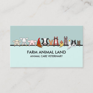 Cartão De Visita Farmer Animal Veterinary