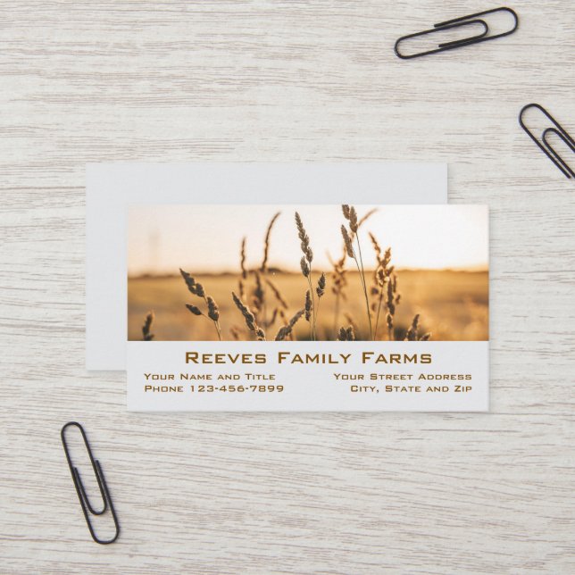 Cartão De Visita Farmer Wheat Farm Agricultural Business Cards (Frente/Verso In Situ)