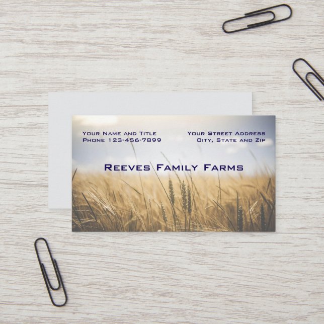 Cartão De Visita Farmer Wheat Farm Agricultural Business Cards (Frente/Verso In Situ)