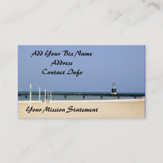 Cartão De Visita Farol na Margem do Lago Michigan