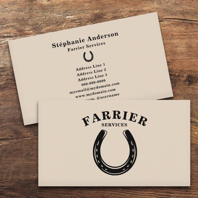 Cartão De Visita Farriador da ferradura (Horseshoe Farrier Business Card)