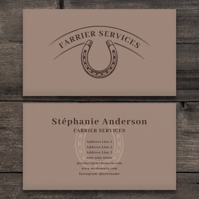 Cartão De Visita Farrier e Ferradura (Farrier & Horseshoe Business Card)