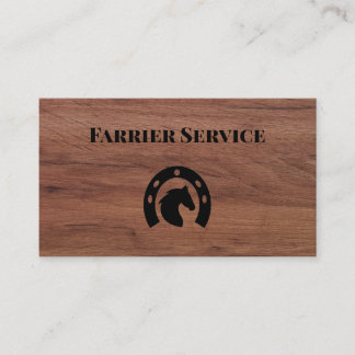Cartão De Visita Farrier Horsferes Service Wood
