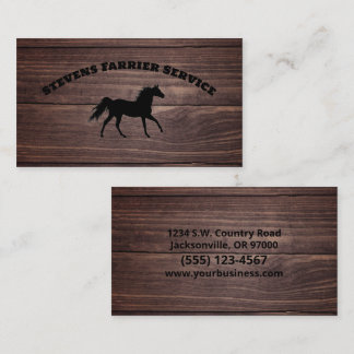 Cartão De Visita Farrier Horsferes Service Wood