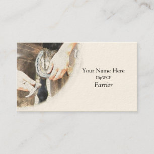 Cartão De Visita Farrier que prega uma ferradura