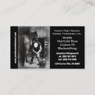 Cartão De Visita Farrier - serviços em ferradura do casco do cavalo