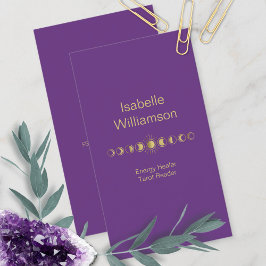 Cartão De Visita Fase Mística da Lua Mística das Estrelas Modernas 