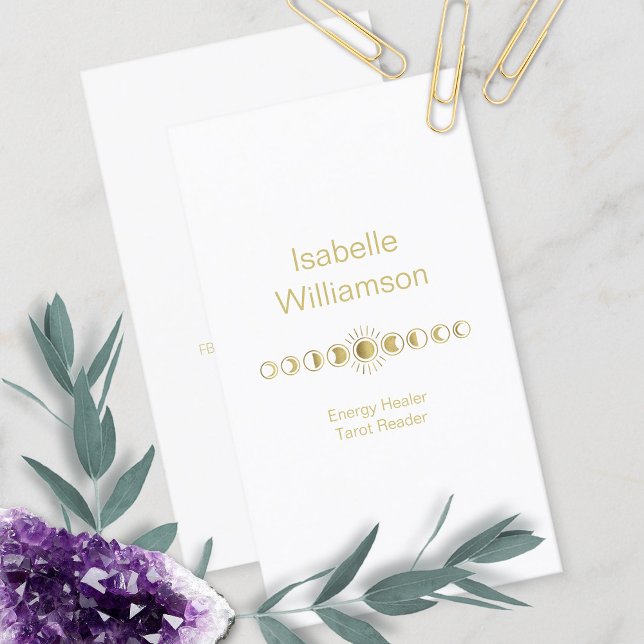 Cartão De Visita Fase Mística da Lua Mística das Estrelas Modernas  (Criador carregado)