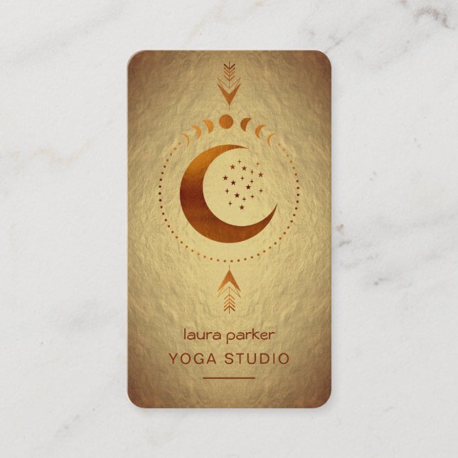 Cartão De Visita Fases da Lua Crescente Místico Holístico Tarot Our (Frente)