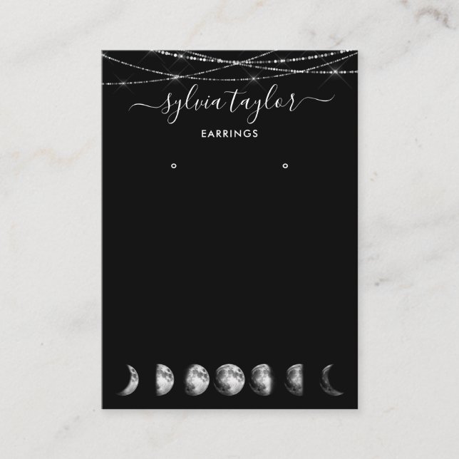 Cartão De Visita Fases da lua Exibição da moldura de escuta adicion (Frente)