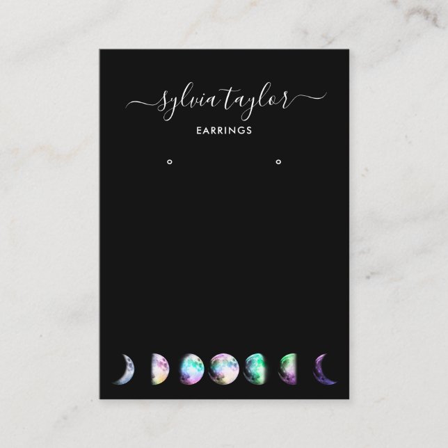 Cartão De Visita Fases da lua Exibição da moldura de escuta adicion (Frente)