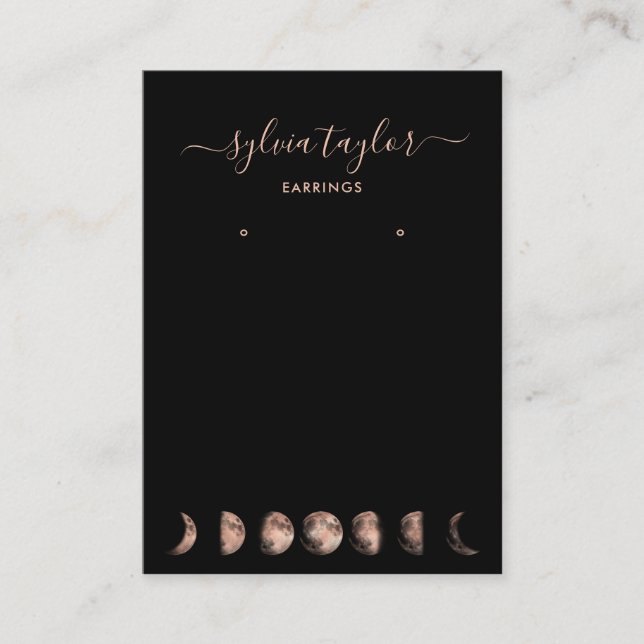 Cartão De Visita Fases da lua Exibição da moldura de escuta adicion (Frente)