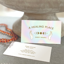 Cartão De Visita Fases da Lua Holográficas do Healer Energético