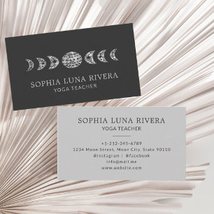 Cartão De Visita Fases Mínimas da Lua Celestial