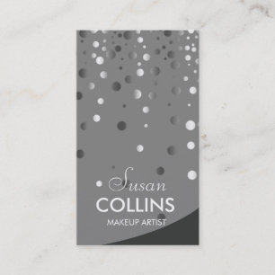 Cartão De Visita Fashion Artista de Maquiagem de Cinzas Sparkle Bri