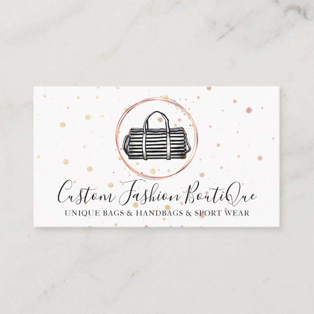 Cartão De Visita Fashion Boutique Girly Wallet Handbag (Frente)