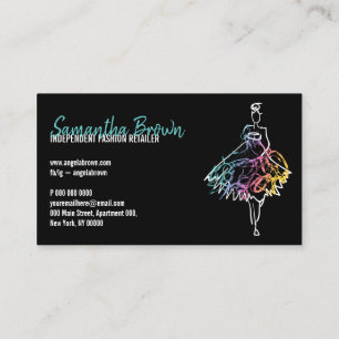 Cartão De Visita Fashion compra esboço preto boutique