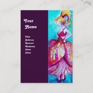 Cartão De Visita FASHION, cor-de-rosa vermelha, verde-roxo