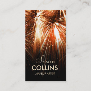 Cartão De Visita Fashion de Artista de Maquiagem Dourada Glitter Sp