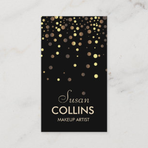 Cartão De Visita Fashion de Artista de Maquiagem Dourada Glitter Sp