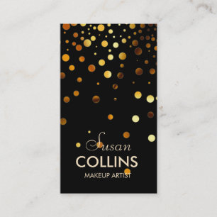 Cartão De Visita Fashion de Artista de Maquiagem Dourada Glitter Sp