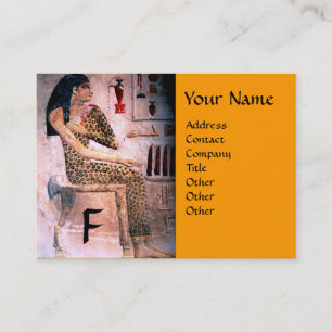 Cartão De Visita FASHION E BELEZA DO ANTIGO EGITO MONOGRAMA amarelo